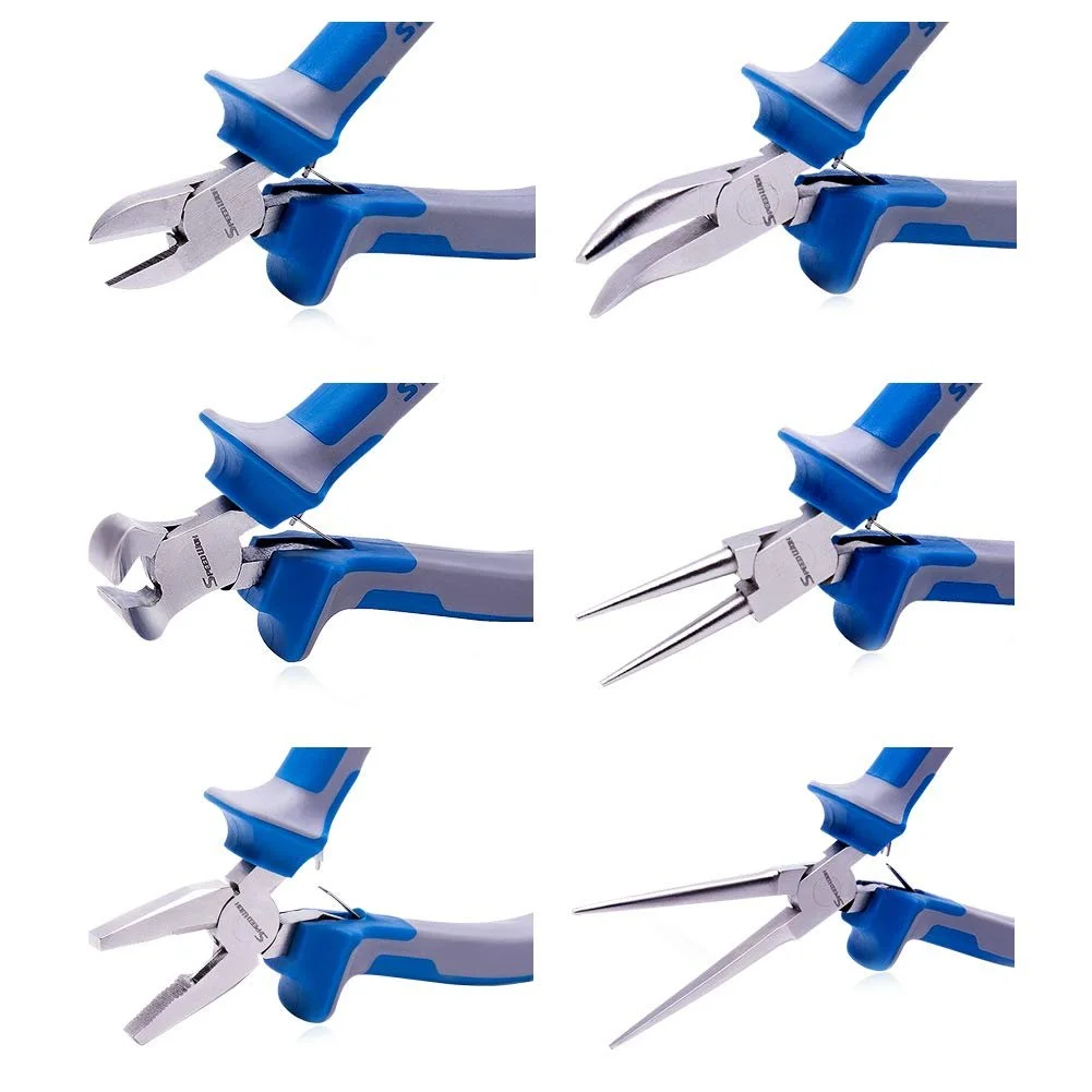 Мини плоскогубцы SPEEDWOX Набор плоскогубцев для ювелирных изделий 6 штук Маленький набор плоскогубцев для изготовления ювелирных изделий с кольцом для открывания Микро прецизионные ручные инструменты для рукоделия Хром-ванадиевая сталь промышленного класса, фото №2 Мини плоскогубцы SPEEDWOX Набор плоскогубцев для ювелирных изделий 6 штук Маленький набор плоскогубцев для изготовления ювелирных изделий с кольцом для открывания Микро прецизионные ручные инструменты для рукоделия Хром-ванадиевая сталь промышленного класса, фото №2