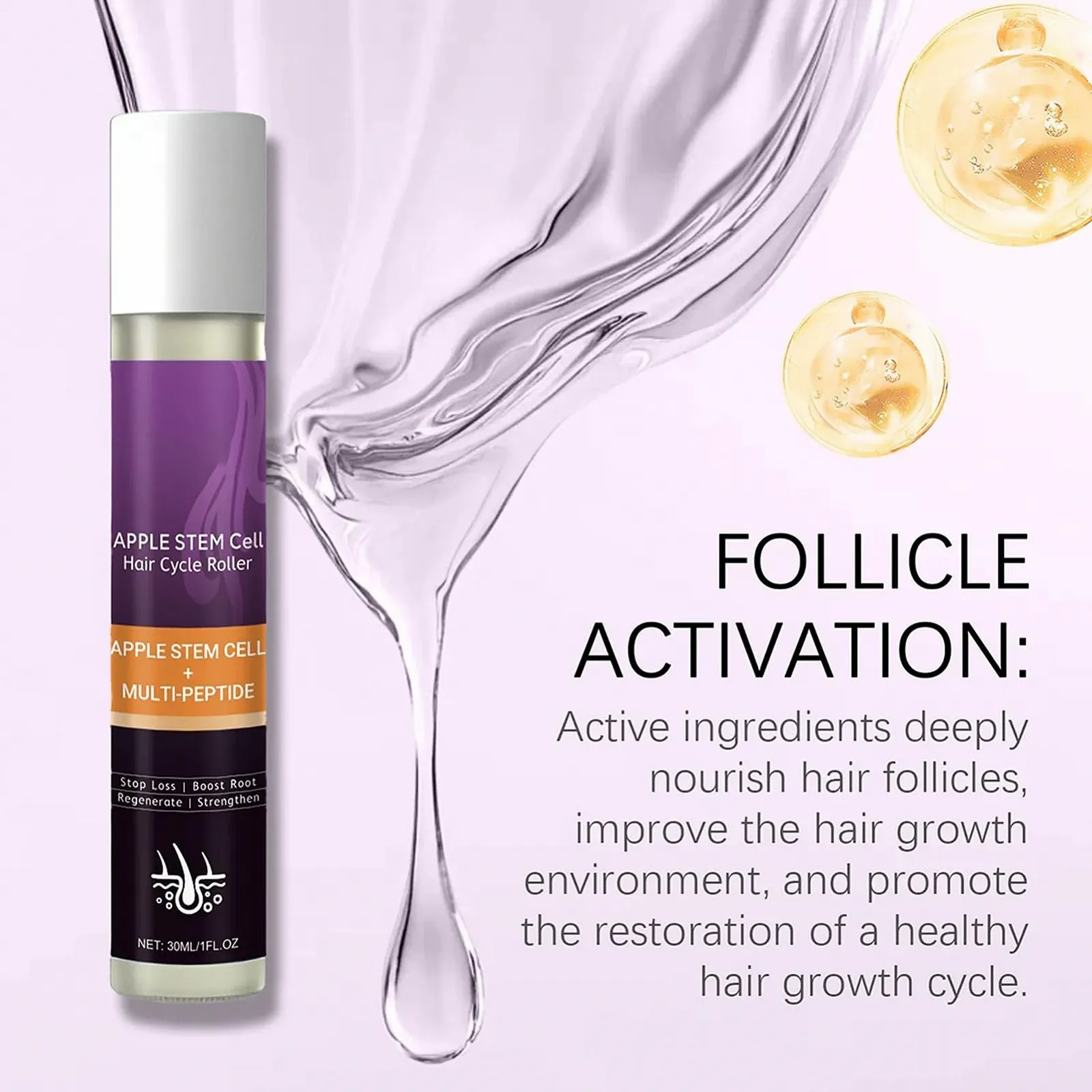 Олія для росту волосся з роликом 30 мл, фото №4