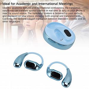AI Наушники для перевода речи с шумоподавлением, 144 языка, точные (Синий) synthetic.ua - Фото 1