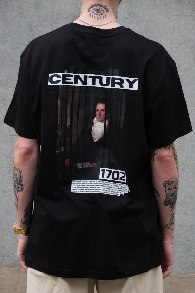 Оверсайз футболка з принтом Without century black, фото №3