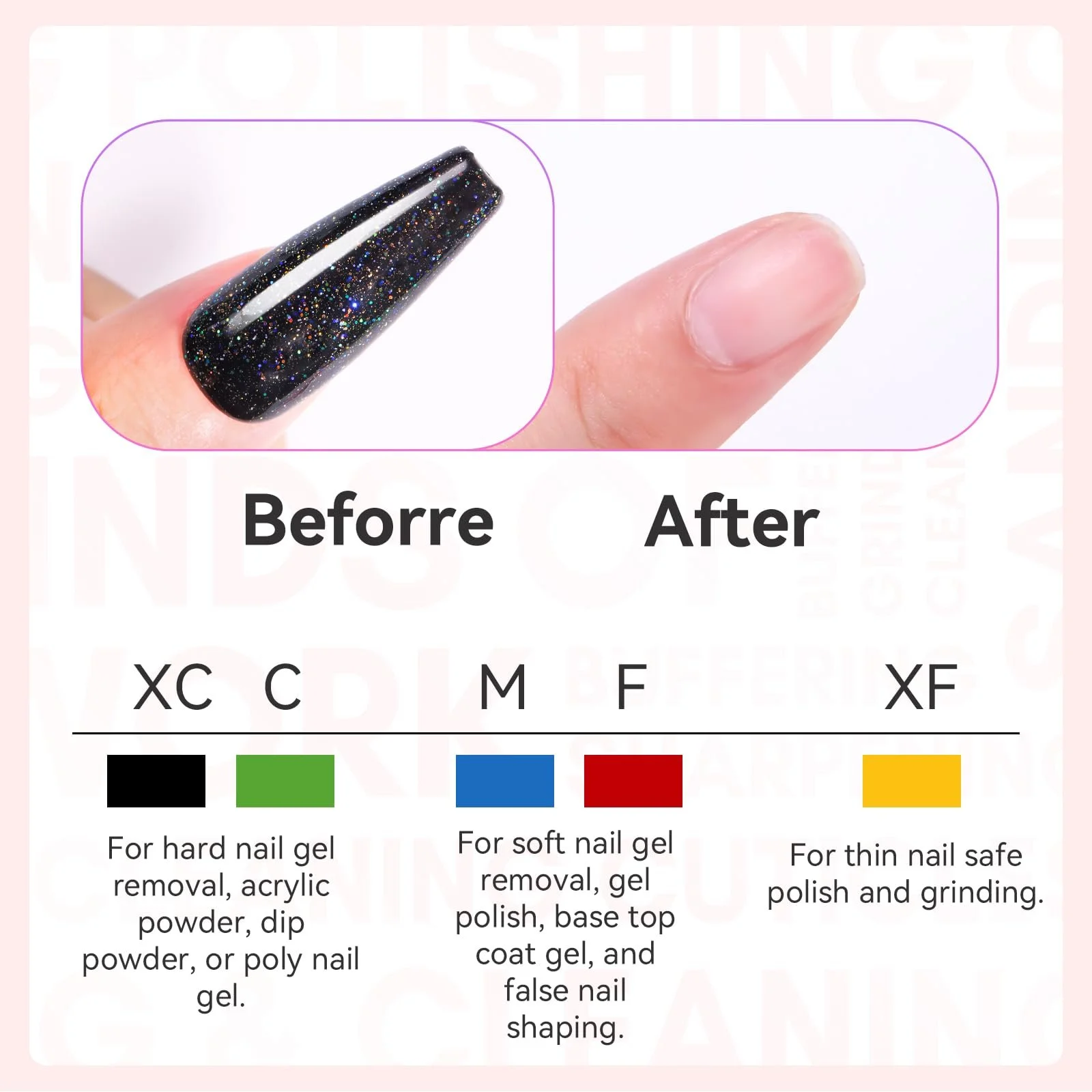 Набір алмазних насадок для манікюрного дриля Makartt Diamond 10 шт, фото №3