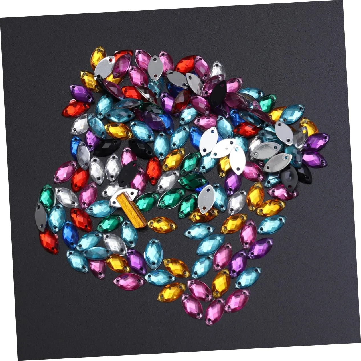 Стразы пришивные Operitacx 150 шт., плоские, хрустальные бусины для одежды, аксессуары для одежды с двумя отверстиями, смешанные цвета, фото №5