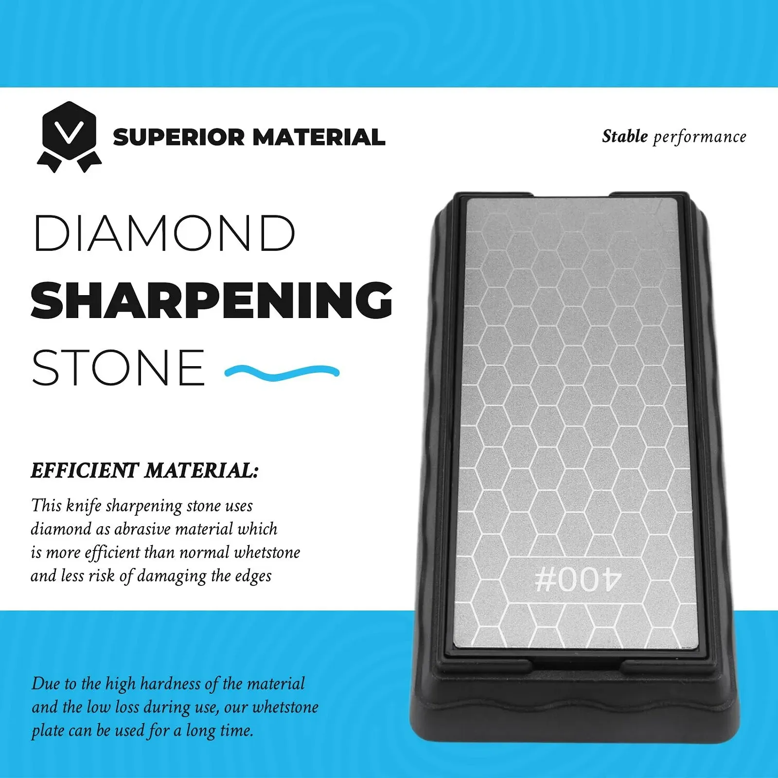 Алмазна точильна пластина двостороння 400/1000 грит з нековзною основою, фото №4