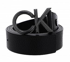 Ремень кожаный регулируемый Calvin Klein W110 черный, можно укоротить, черный, W110 - Фото 1