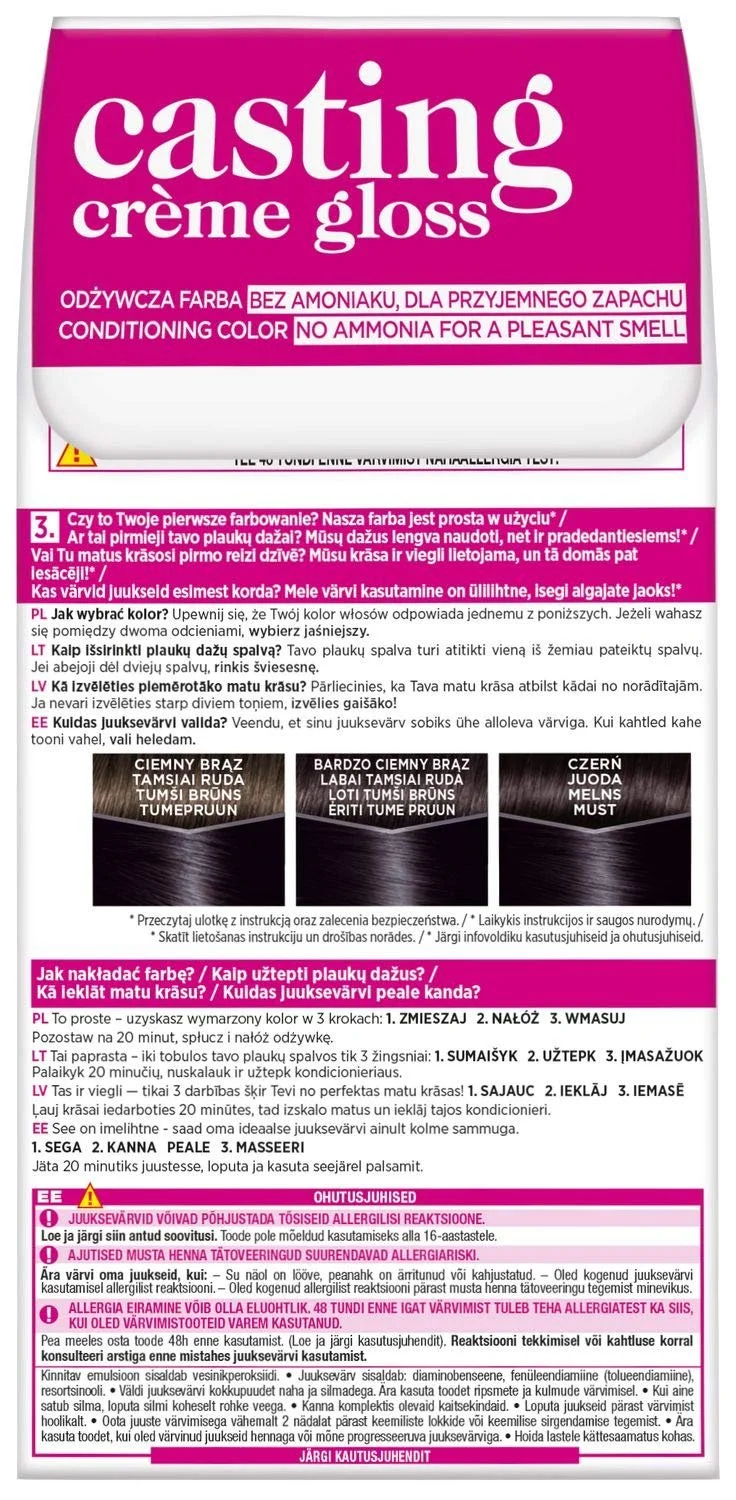 Фарба для волосся L'Oréal Paris Casting Crème Gloss 210 - Navy Blue Black, фото №5 Фарба для волосся L'Oréal Paris Casting Crème Gloss 210 - Navy Blue Black, фото №5