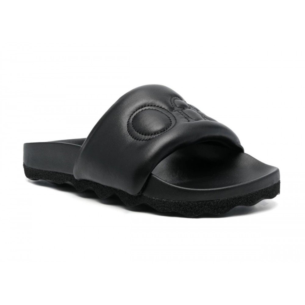 Шльопанці OFF-WHITE BOOKISH LEATHER SPONGE SLIDER 38, фото №4
