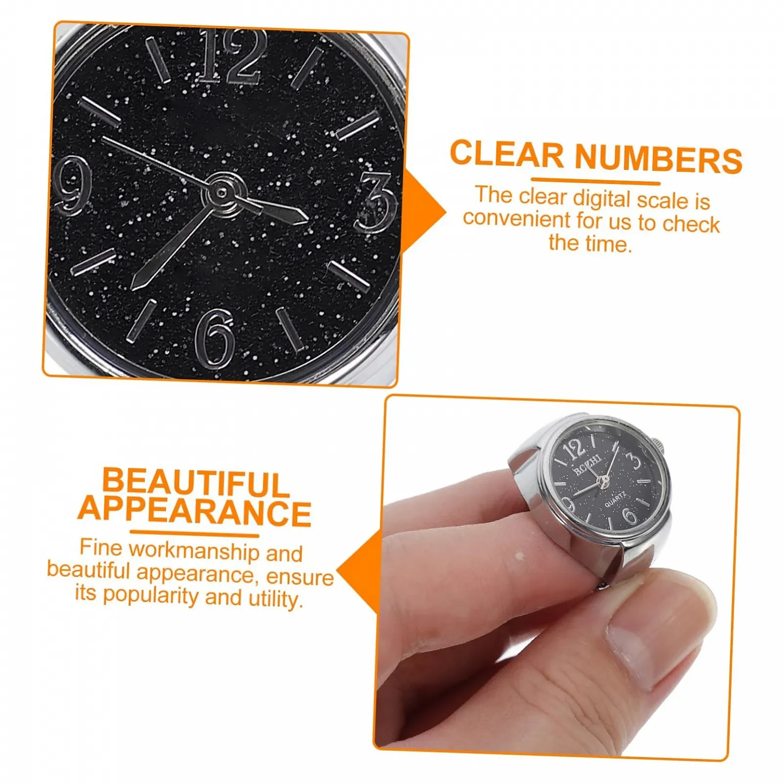 Кільце-годинник UKCOCO Мінімалістичний цифровий годинник для чоловіків, фото №3