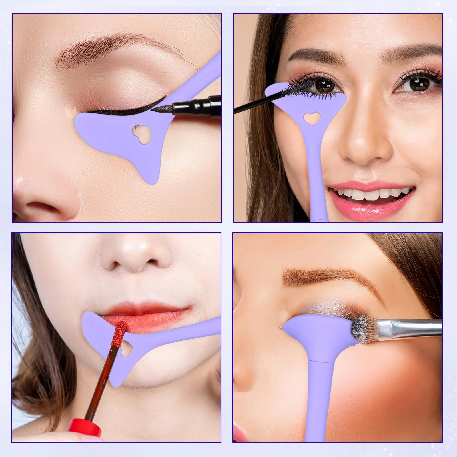 Набір 2 трафаретів для підводки з 3 змінними наконечниками Силіконовий, фото №4