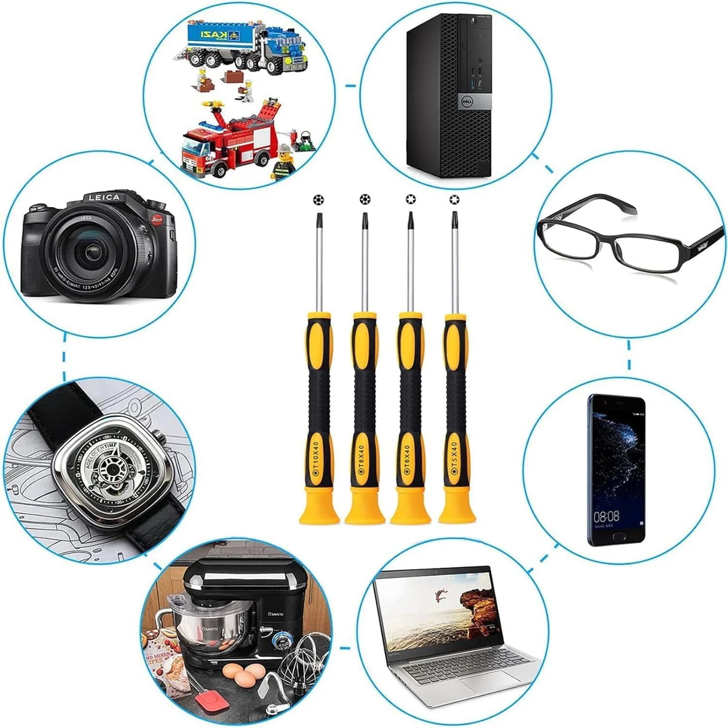 Набір викруток Torx T3-T10 Магнітний 3 шт. з інструментами для відкривання, фото №3