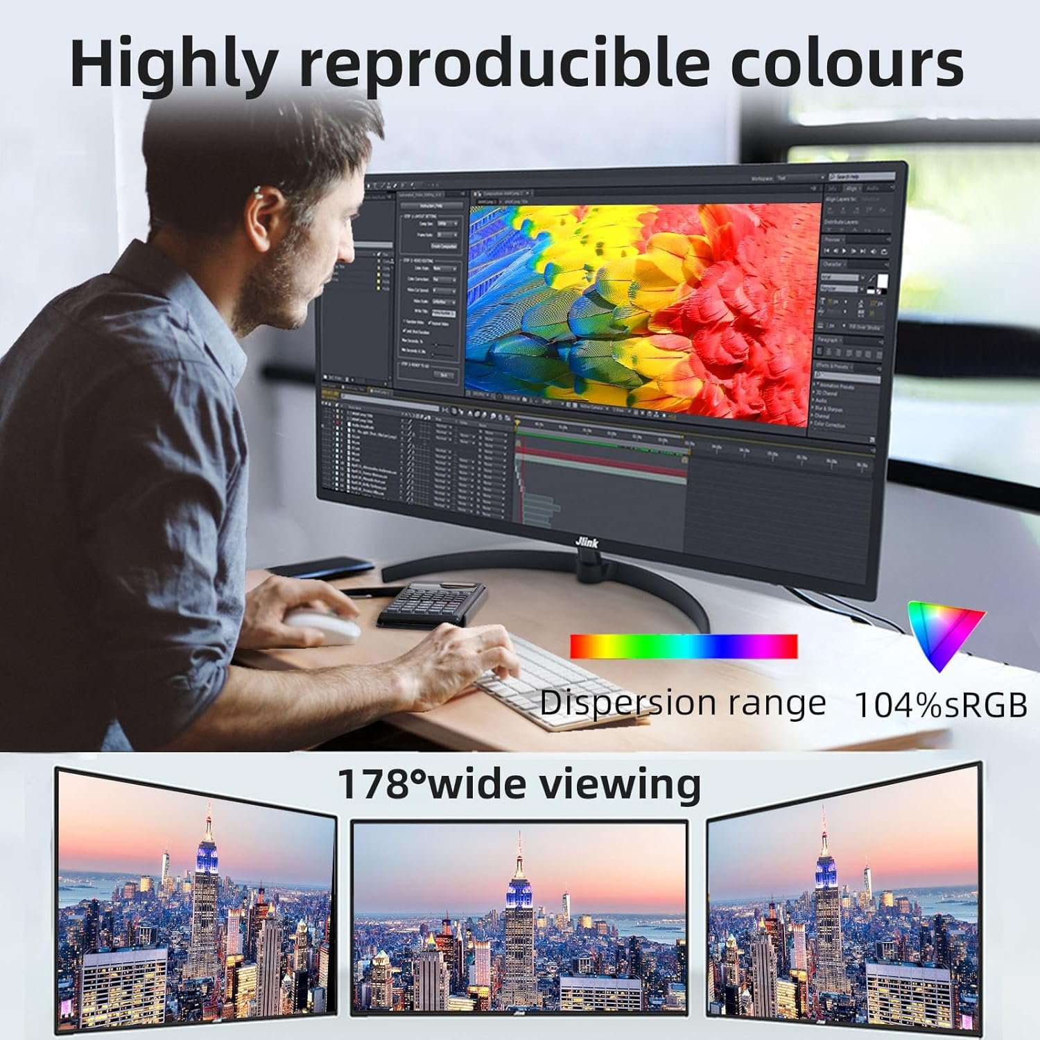 Монитор 32" Jlink B32FP1K-38B Full HD VA 60 Гц, фото №3