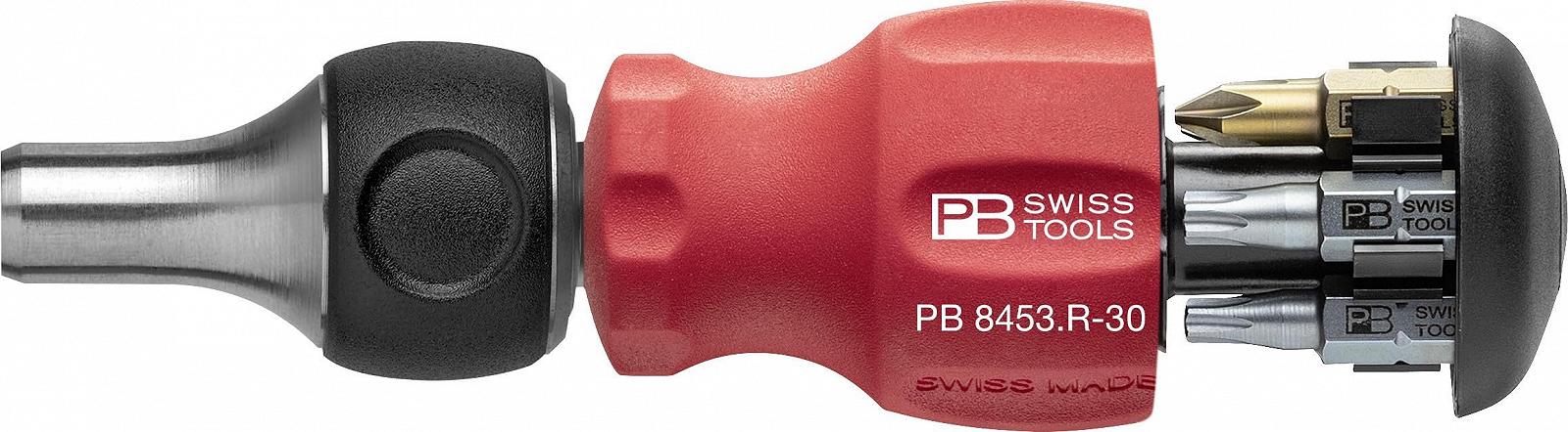 Викрутка тріскачка PB Swiss Tools PB 8453.R-30 Stubby Bit Holder Screwdriver 6 Precision Bits C6 Slotted/Cross/Torx Magnetic Bit Holder, фото №1 Викрутка тріскачка PB Swiss Tools PB 8453.R-30 Stubby Bit Holder Screwdriver 6 Precision Bits C6 Slotted/Cross/Torx Magnetic Bit Holder, фото №1