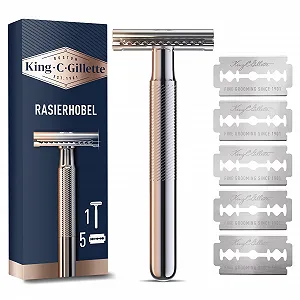 Т-образная бритва King C. Gillette Men's Safety Razor Chrome Plated - Фото 1