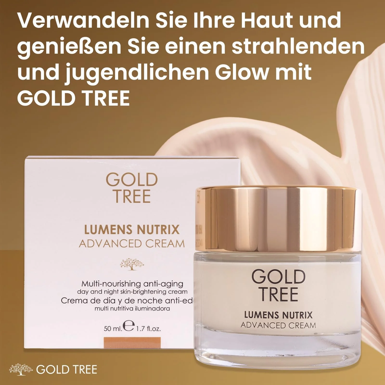 Зволожуючий денний крем GOLD TREE Moisturising Cream з гіалуроновою кислотою та колагеном 50 мл, фото №7 Зволожуючий денний крем GOLD TREE Moisturising Cream з гіалуроновою кислотою та колагеном 50 мл, фото №7