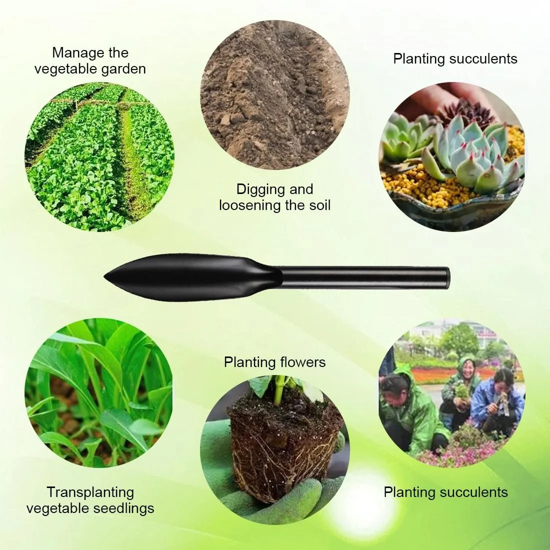 Лопатка садовая SGERUFZ для пересадки, пропалки, перемещения, разглаживания, копания и посадки., фото №5