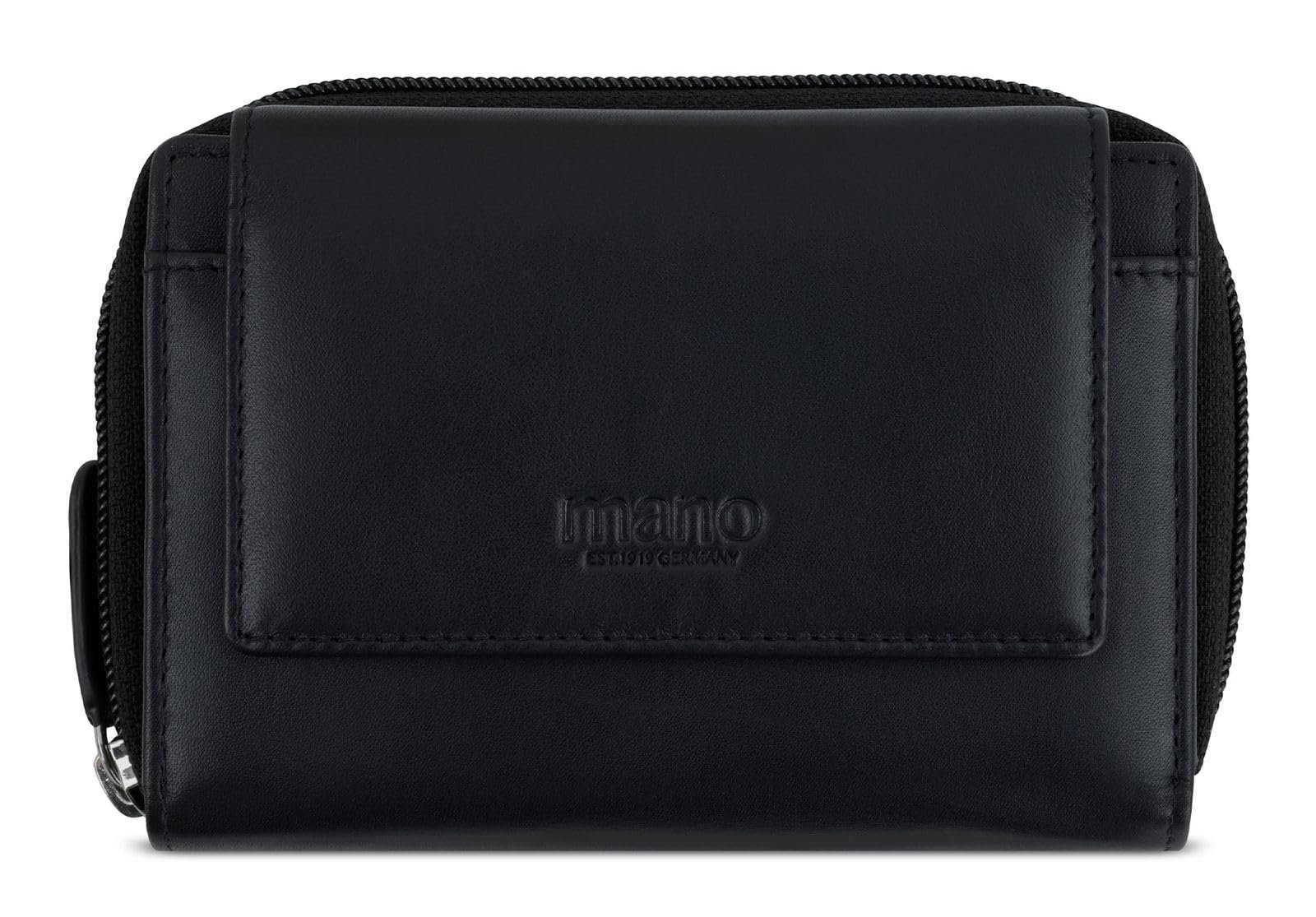 Кошелек Женский mano Don Andrea RFID Lady Zip Black Черный, Элегантный, фото №1