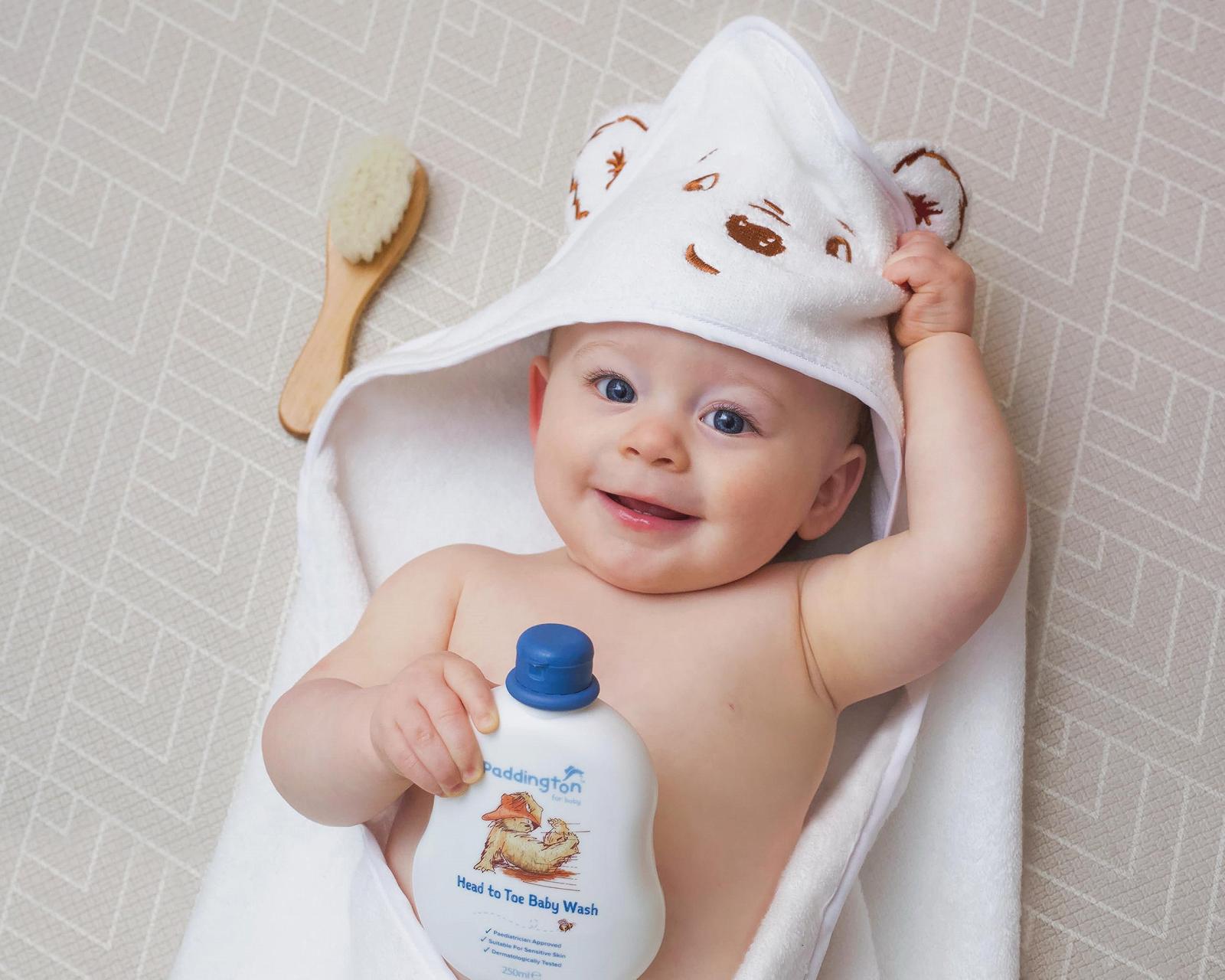 Полотенце с капюшоном Kokomo Studio Ltd Paddington Baby Luxury, 100% хлопок, очень мягкое, с вышивкой мордочки медвежонка Паддингтона, 75 x 75 см, фото №7