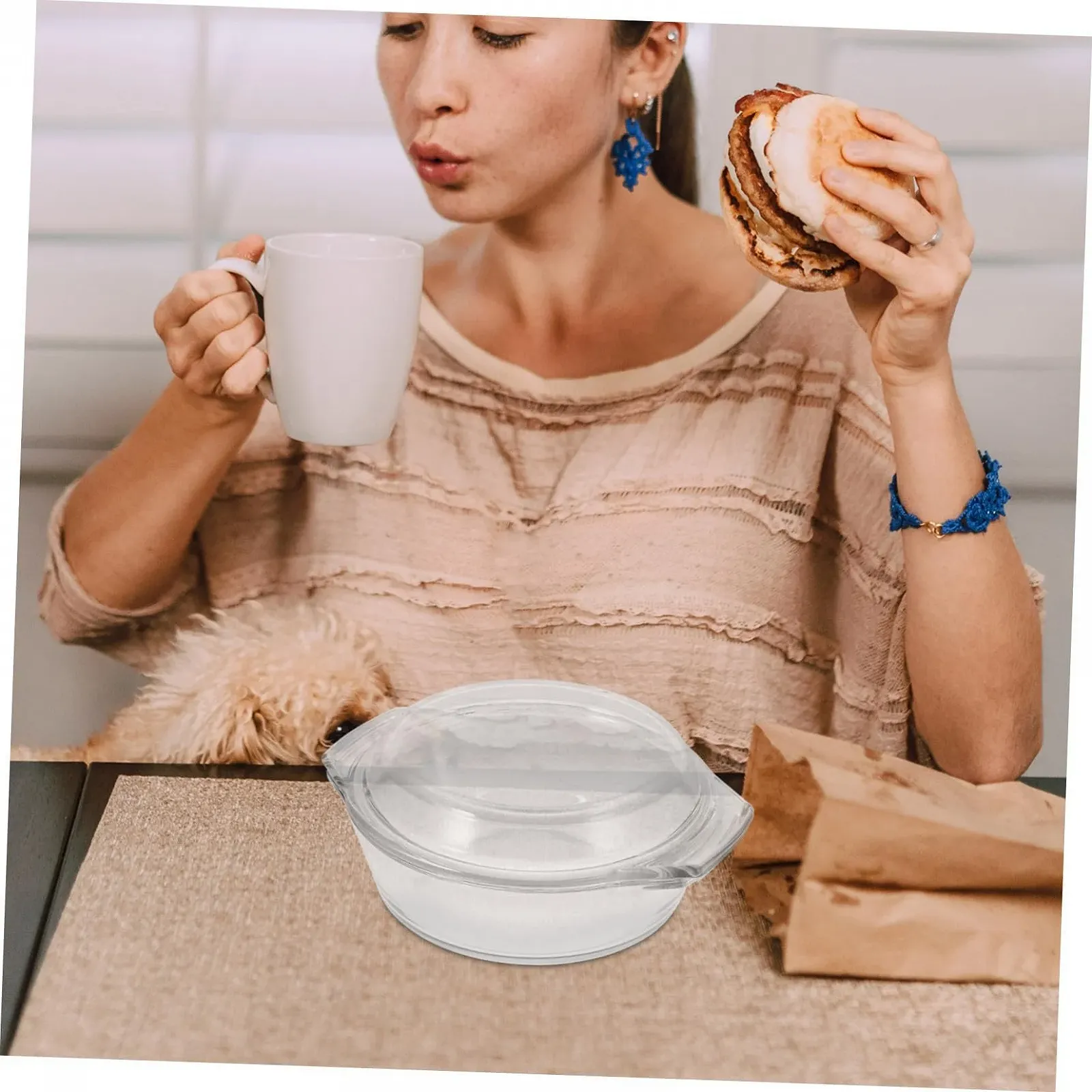 Форма для запекания INOOMP стеклянная с крышкой термостойкая универсальная, фото №5