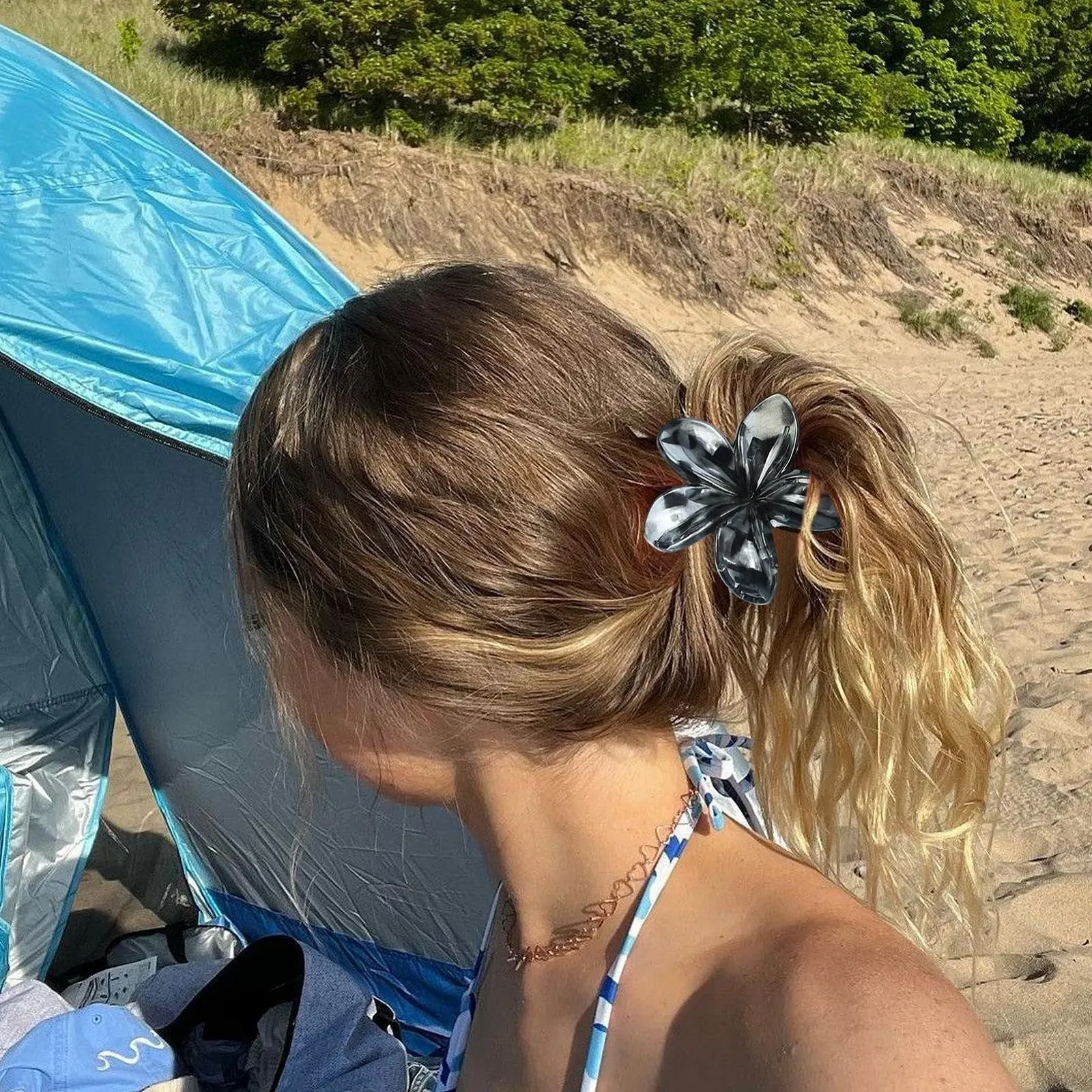 Заколка для волос Цветок Леопардовый узор, фото №2