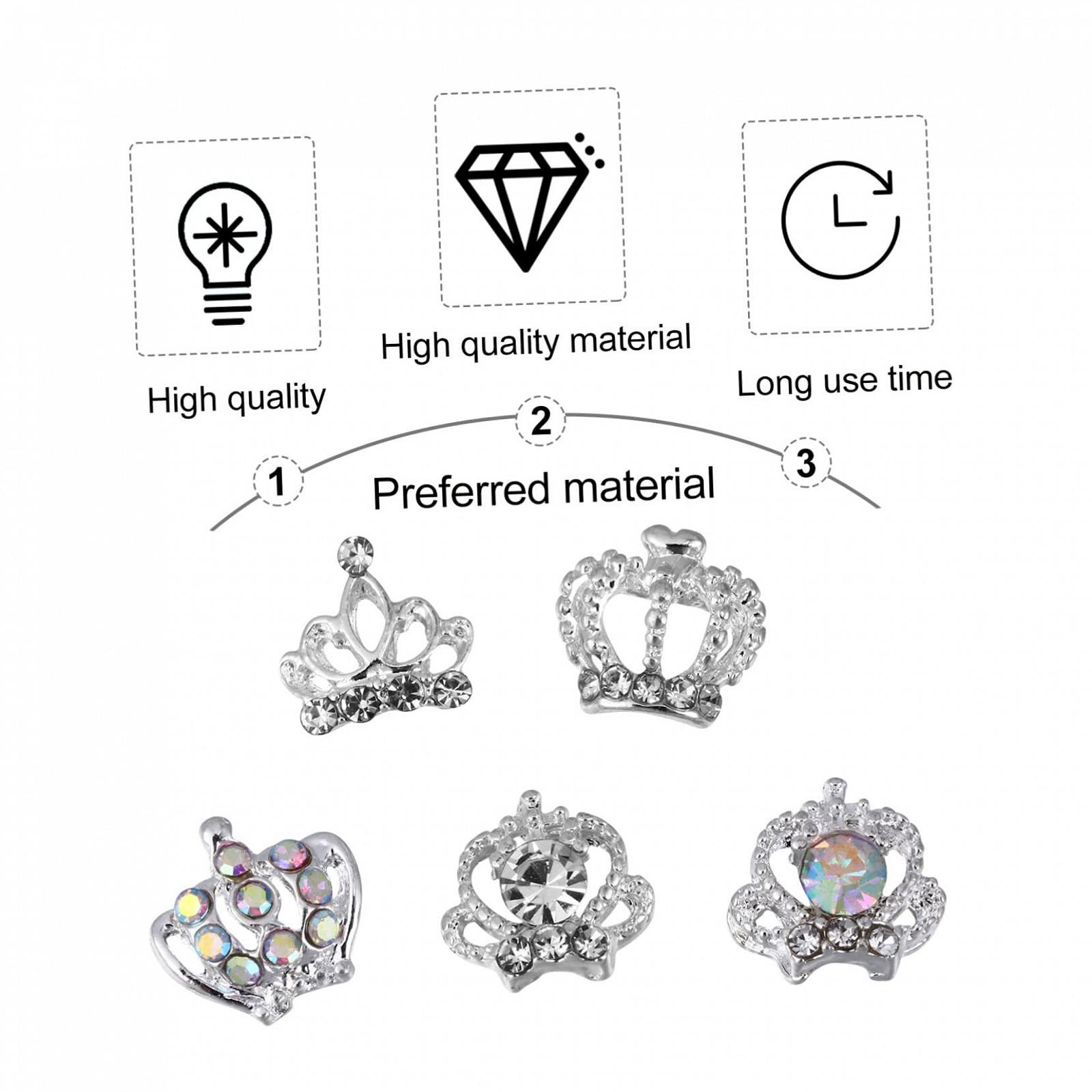 Прикраси для нігтів Корона 100 шт., фото №8