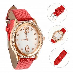 Часы Кварцевые LIFKOME Женские Деловые Красный Ремешок: Кожа synthetic.ua - Фото 1