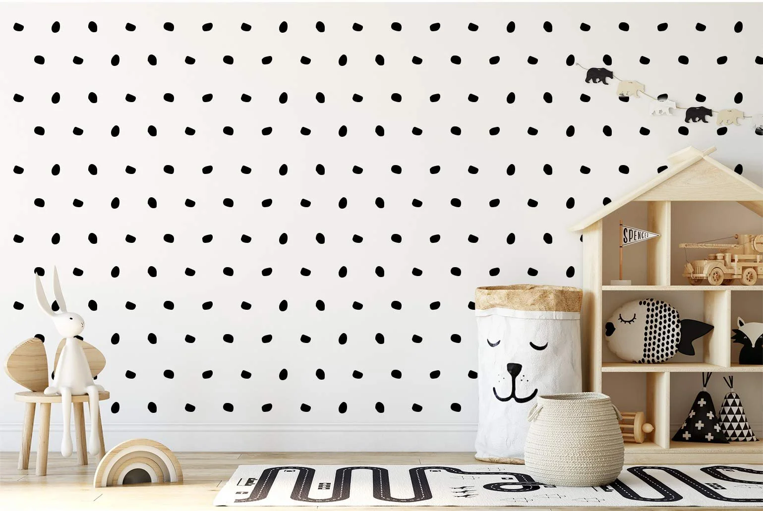 Наклейка на стіну 168 x Black London Spots Decorative Removable Vinyl Чорний, фото №3 Наклейка на стіну 168 x Black London Spots Decorative Removable Vinyl Чорний, фото №3