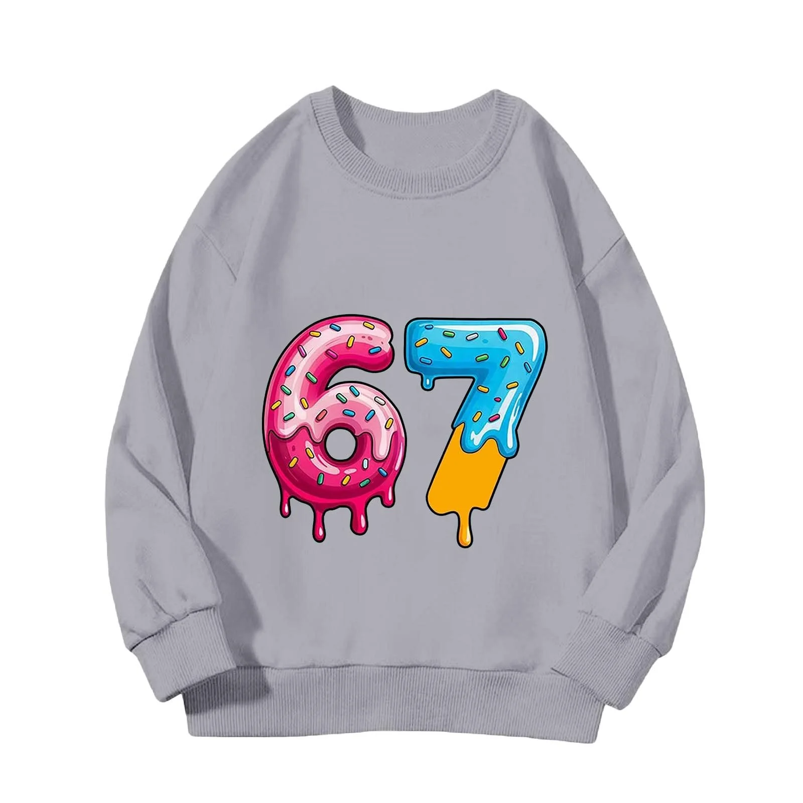 Сорочка-пуловер Generisch 67 Fun Warm Pullover Shirt Six Seven Pullover-Sweatshirt Lustiges 6 7 Warm-Kost
						Six Seven Kinder-Shirt для девочек и мальчиков, фото №4