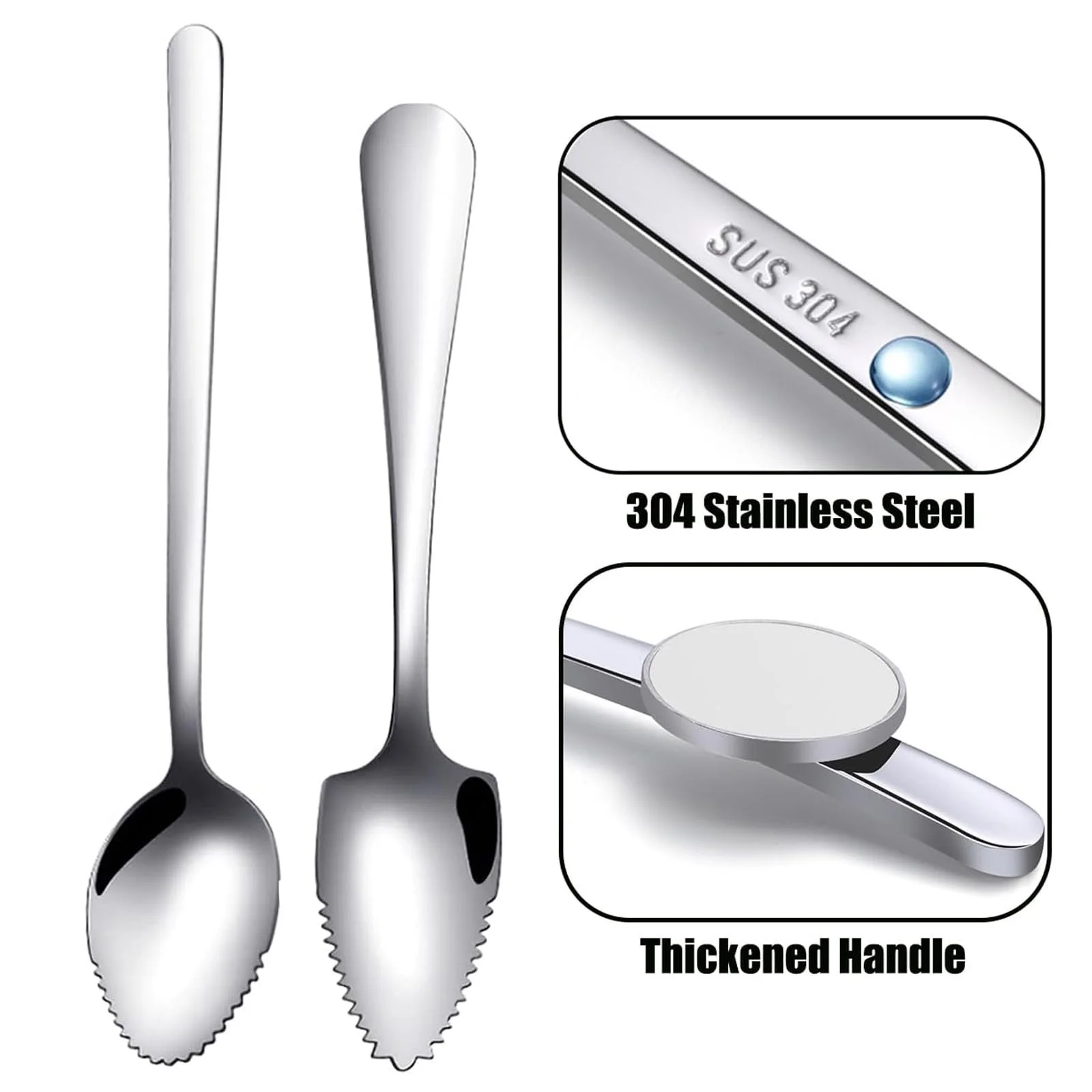 Ложки для грейпфрута Набір 5 шт. нержавіюча сталь, фото №5