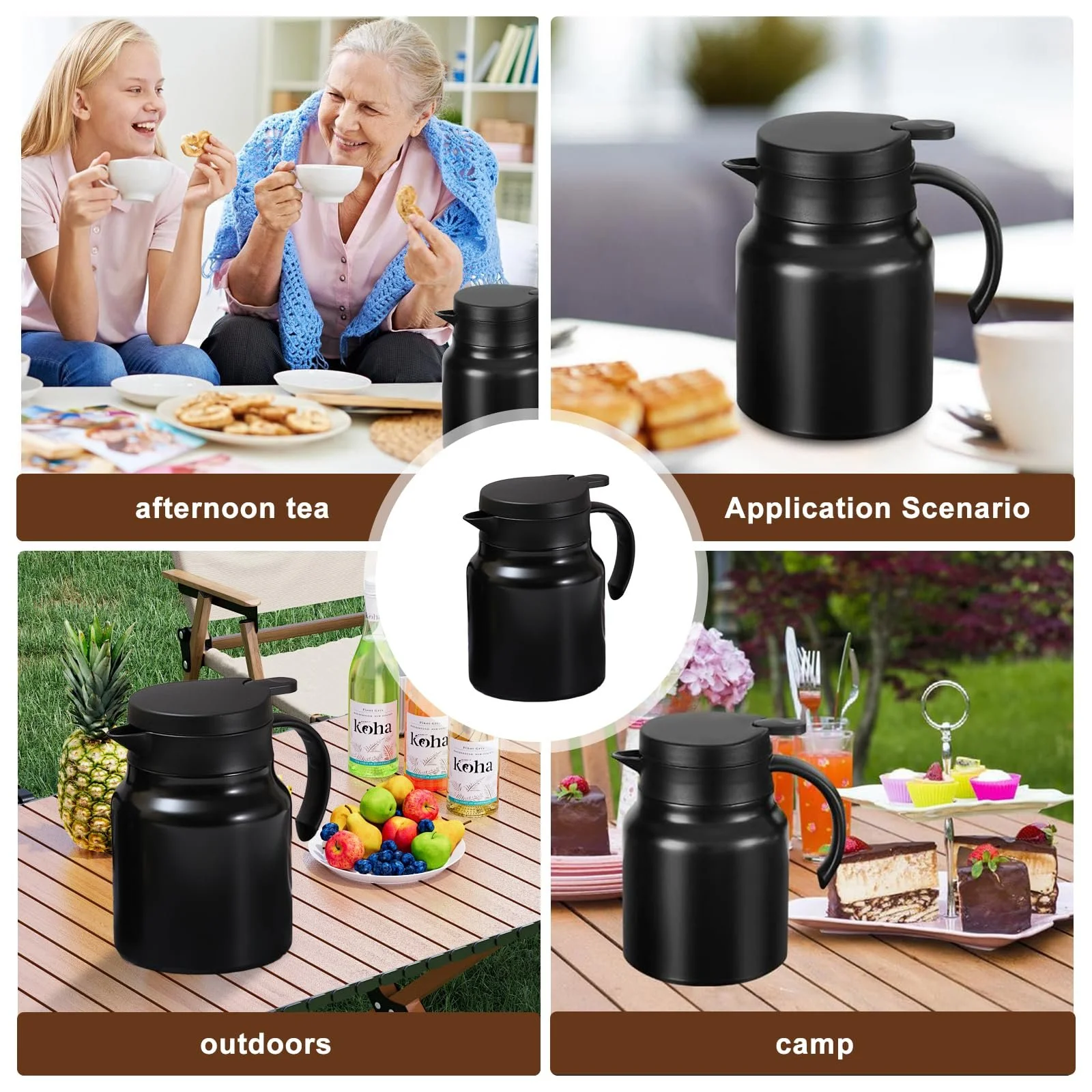 Термос-кавник 1.5 л, Ізольований з нержавіючої сталі 316, фото №7