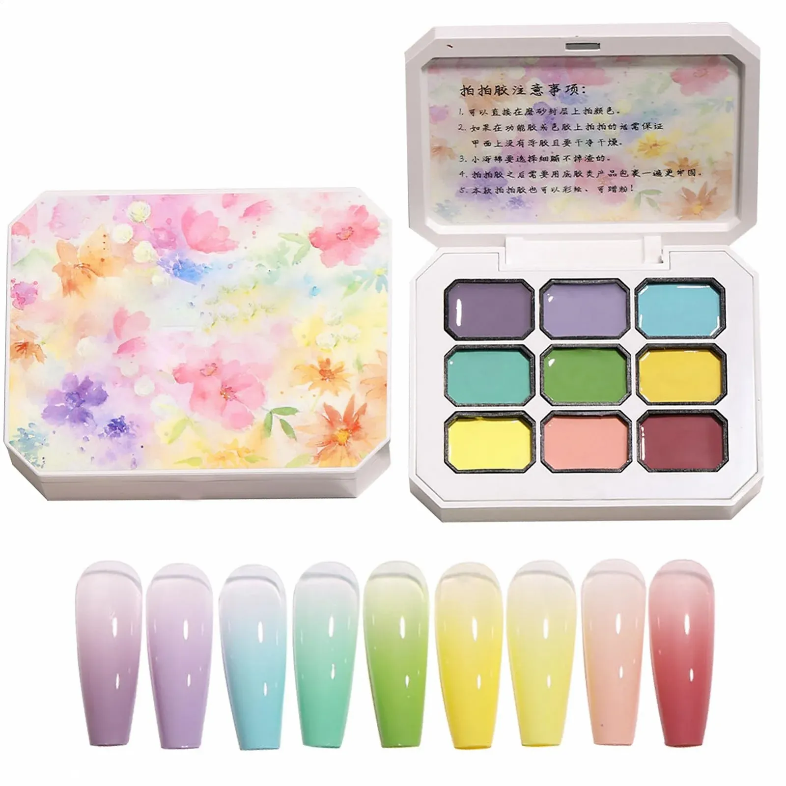 Гель-лак Mihauuke, набор 9 цветов, палитра для стемпинга с 3D моделирующим лаком для начинающих и салонов, фото №6 Гель-лак Mihauuke, набор 9 цветов, палитра для стемпинга с 3D моделирующим лаком для начинающих и салонов, фото №6