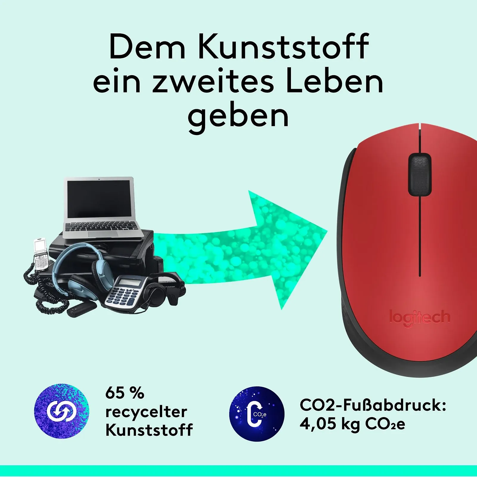 Мышь Беспроводная Logitech M171 Красная, фото №4