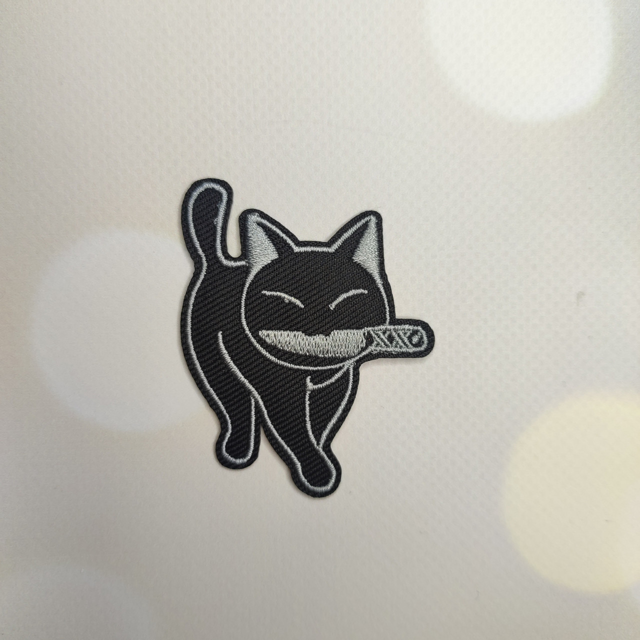 Нашивка патч Черный кот с ножом, фото №2 Нашивка патч Черный кот с ножом, фото №2