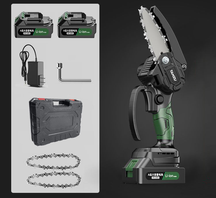 Аккумуляторная цепная пила Tanzu Шина 4 дюйма 2 аккумулятора цепи, фото №6