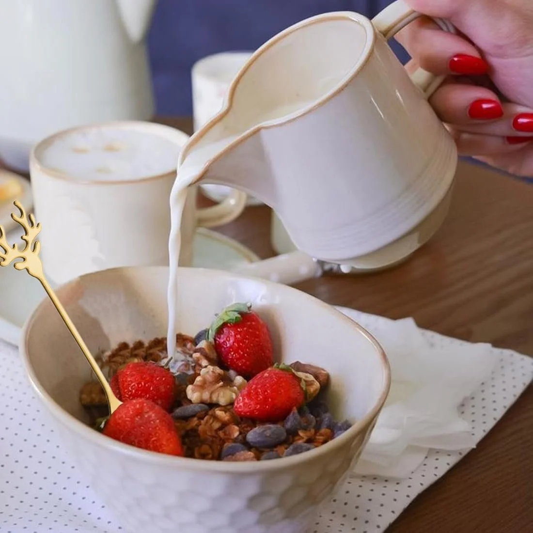 Ложка Latte Antler Набір 4 шт, багатобарвна Довгі, фото №4