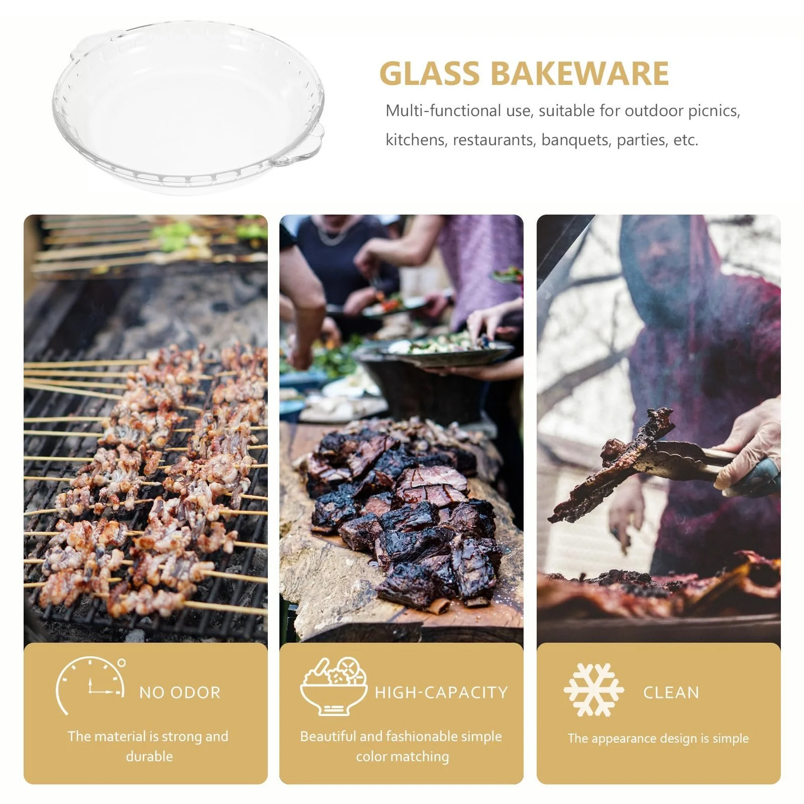 Форма для запікання VALICLUD Скляна термостійка прозора для мікрохвильової печі та духовки, фото №5 Форма для запікання VALICLUD Скляна термостійка прозора для мікрохвильової печі та духовки, фото №5