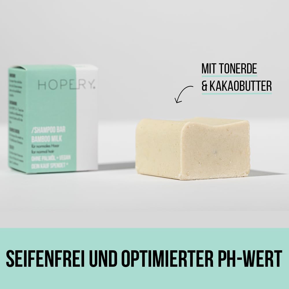 Тверде Hopery Шампунь Bamboo & Milk 95 г Для нормального волосся Веган Без пальмової олії, фото №5