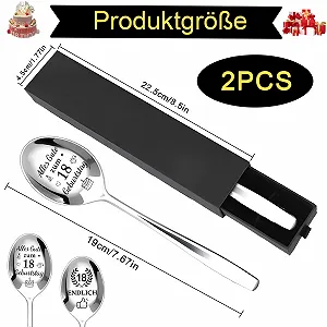 Ложка для кави з гравіюванням Alles Gute Zum 18 Geburtstag/Endlich 18 2 шт. synthetic.ua - Фото 1