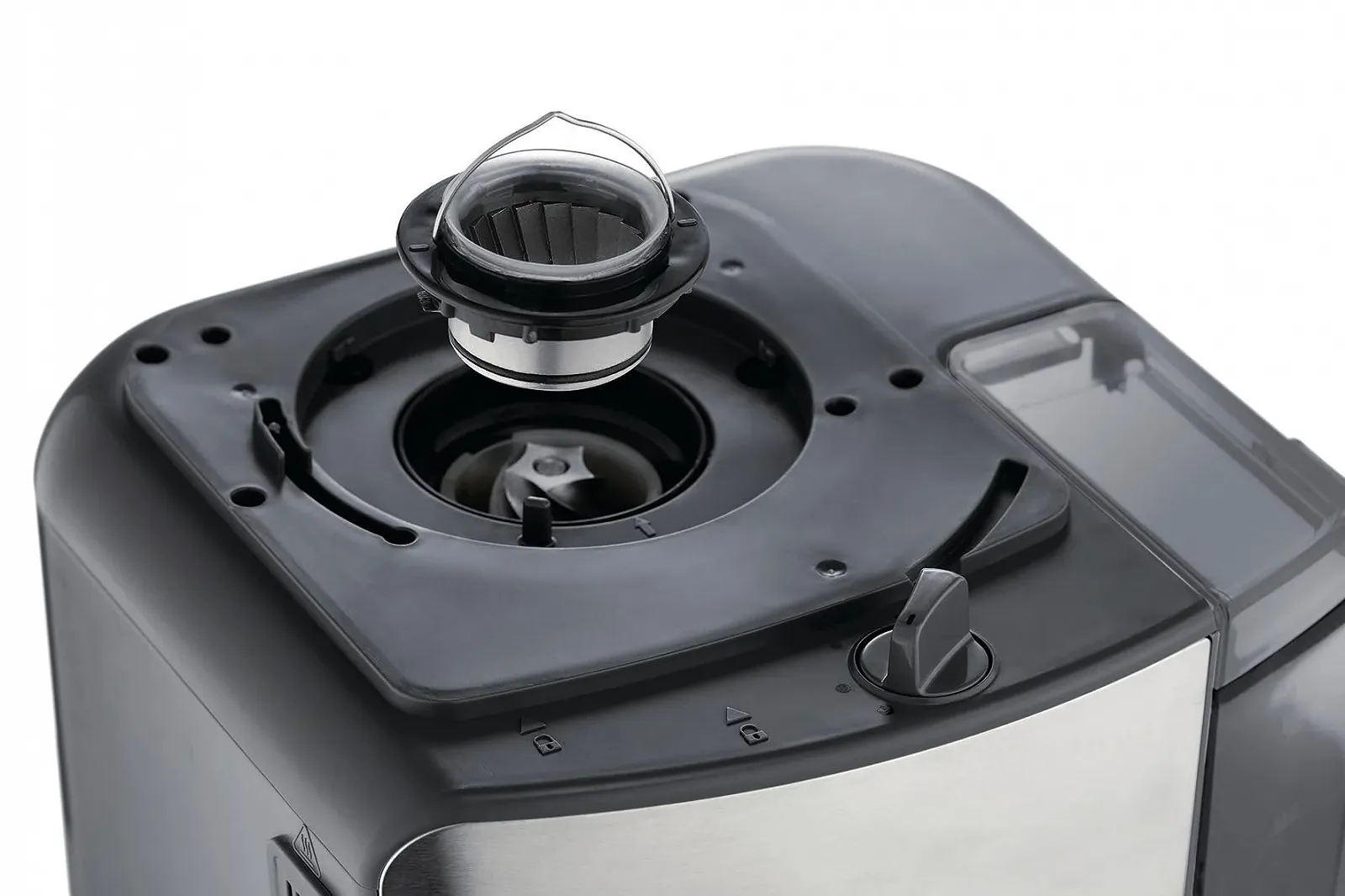 Кавоварка з кавомолкою Russell Hobbs Grind & Brew 25610-56, скляний глечик до 10 чашок, цифровий програмований таймер, 3 рівні помелу, 1000 Вт, сіра, фото №4