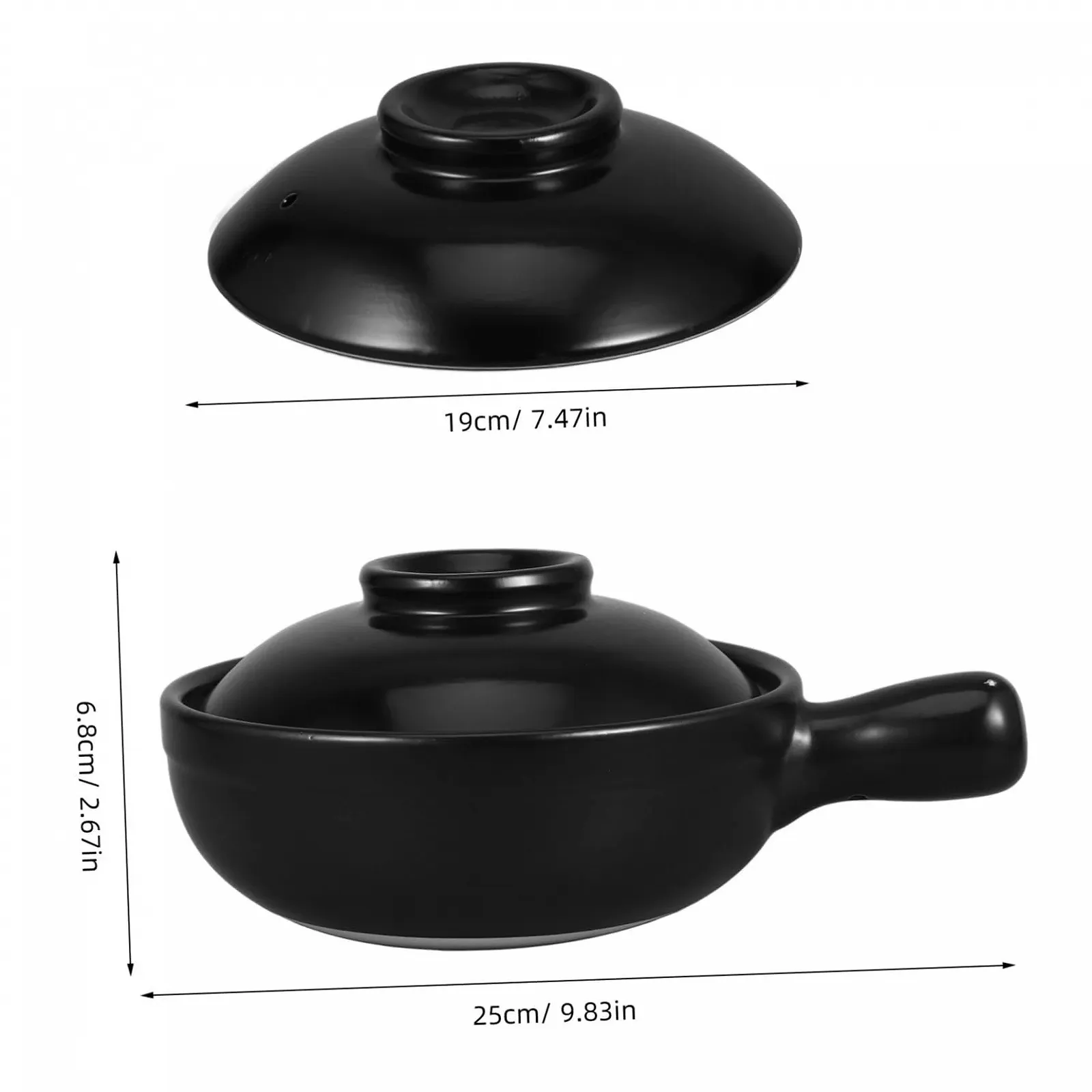 Горщик керамічний SOLUSTRE теракотовий з кришкою термостійкий 900 мл, фото №2
