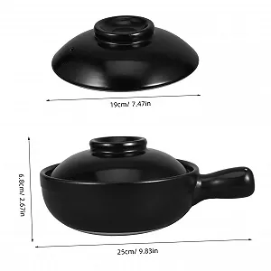 Горшок керамический SOLUSTRE терракотовый с крышкой термостойкий 900 мл synthetic.ua - Фото 1