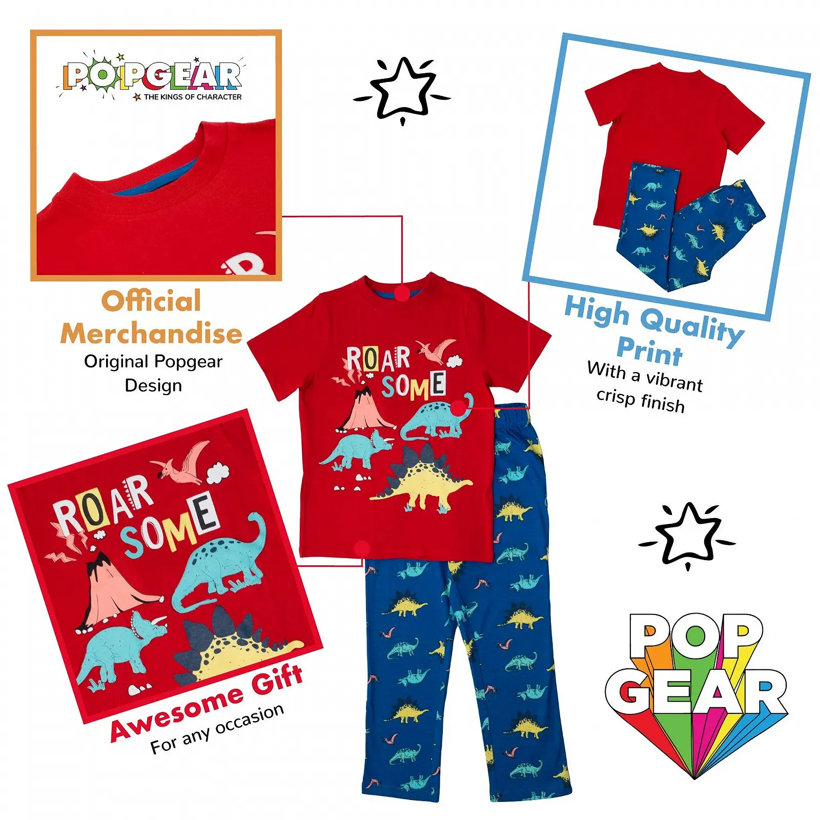 Комплект дитячої піжами Popgear Dinosaur Roarsome, фото №3