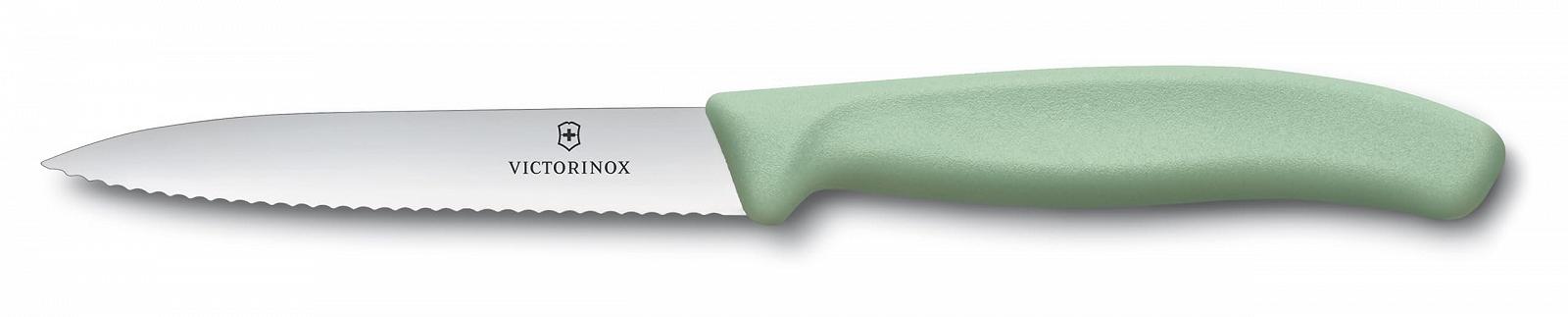 Набор ножей Victorinox Swiss Classic для томатов и овощей, 4 предмета, острое лезвие, 8 и 10 см, серрейторная кромка, нержавеющая сталь, розовый и зеленый, фото №5