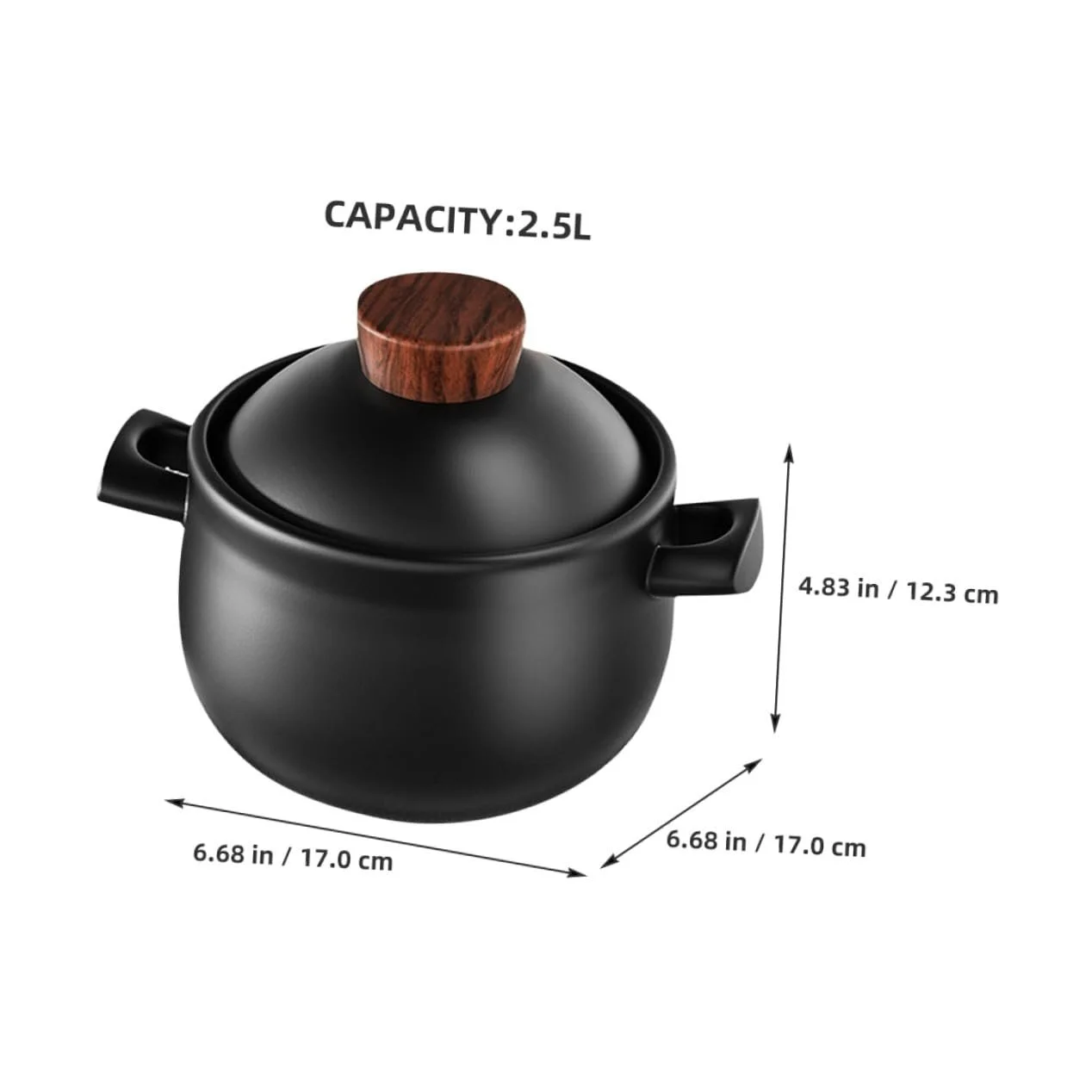 Кастрюля Homoyoyo керамическая 1.8 л жаропрочная для газовой плиты, фото №9