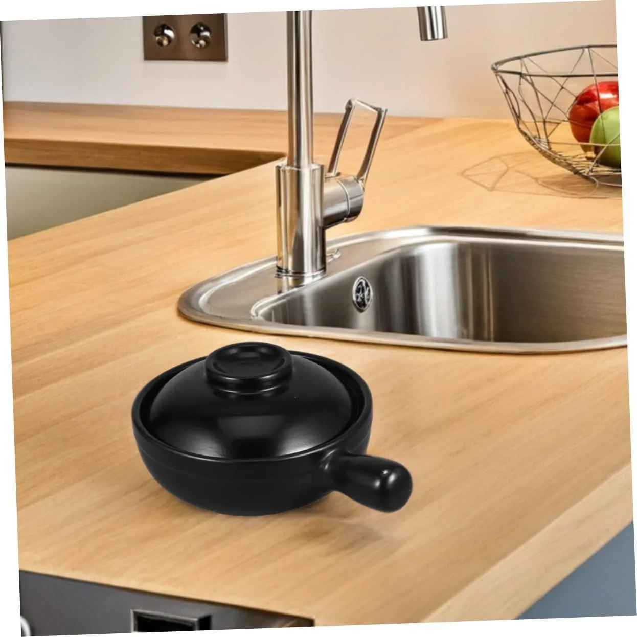 Ківш VALICLUD теракотовий маленький з кришкою для тушкування та смаження універсальний, фото №5