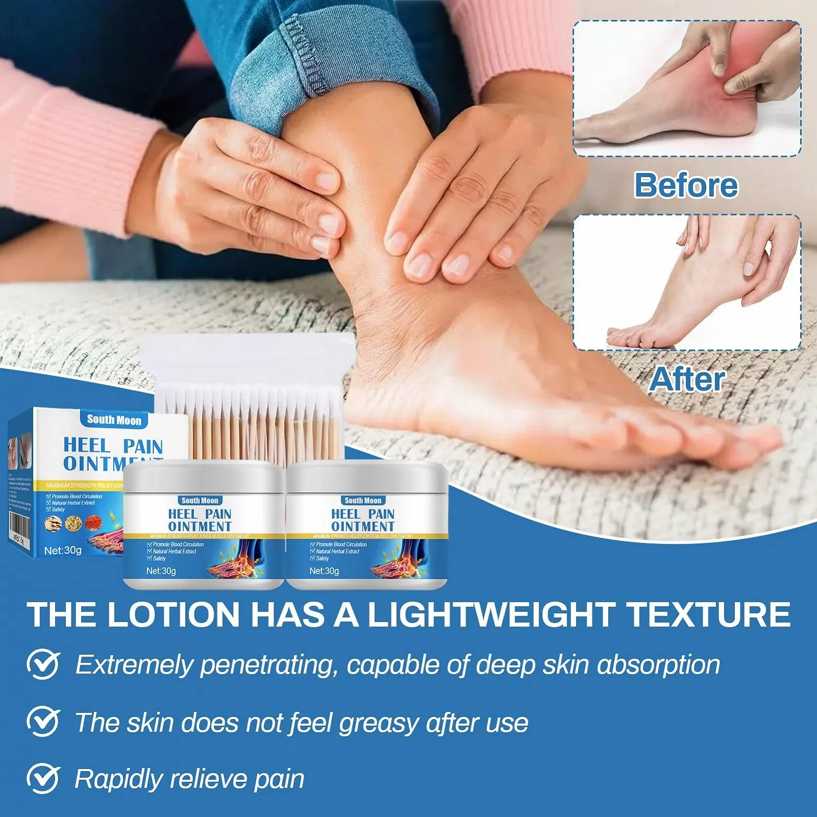 Мазь для пяток успокаивающая 2 шт по 30 г, фото №7