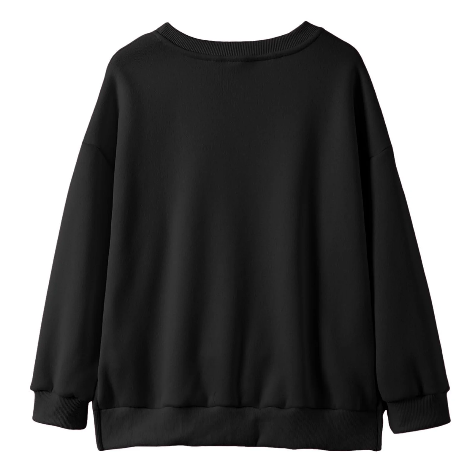 Пуловер Детский Однотонный Свободный Худи с круглым вырезом и длинными рукавами 176, фото №2