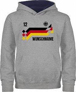 Худи Shirtracer Детский для мальчиков и девочек - 2024 Евро по футболу - Джерси Германии с именем и номером Германия - Фото 1