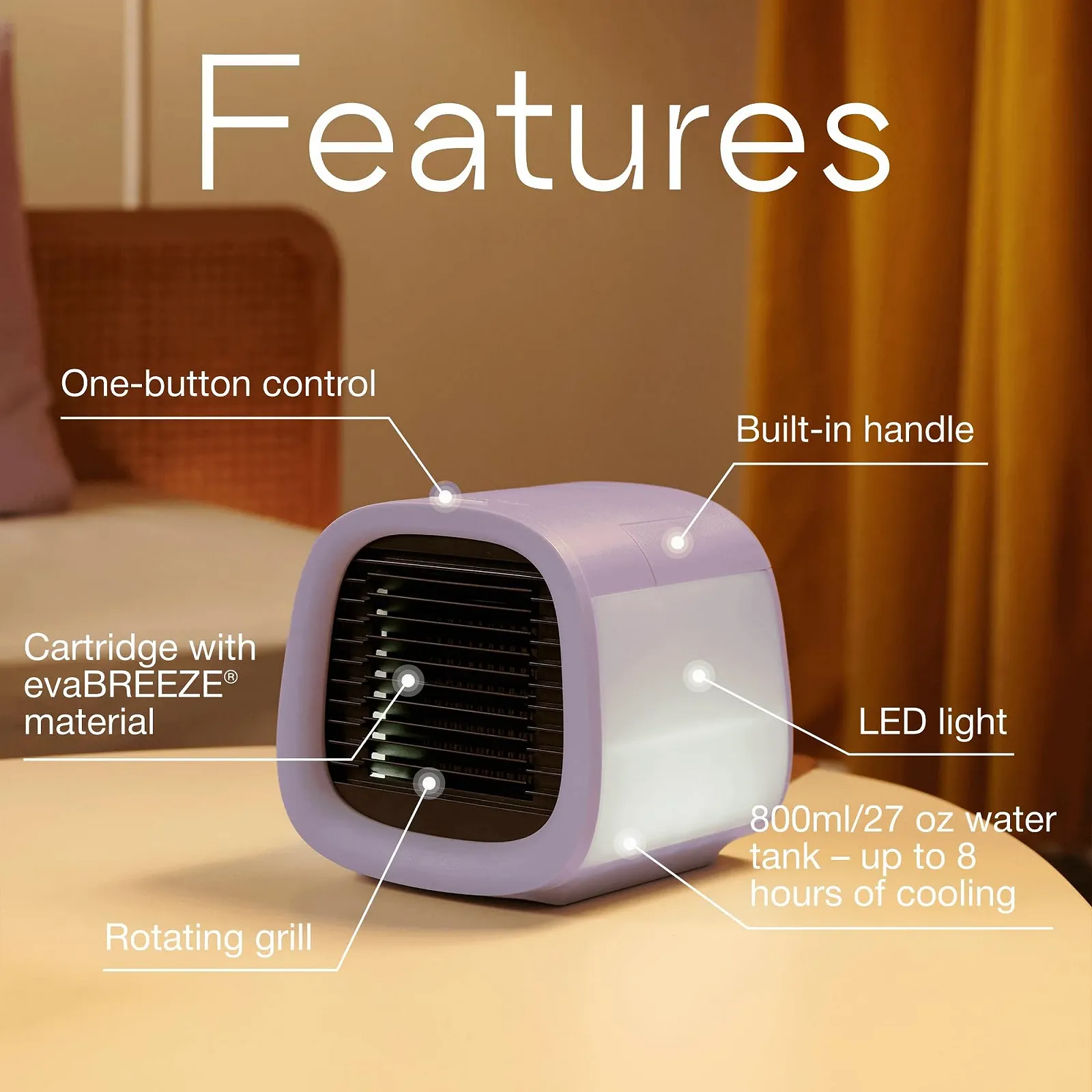 Портативний кондиціонер EVAPOLAR evaCHILL 3-в-1 10 Вт Lavanda, фото №4