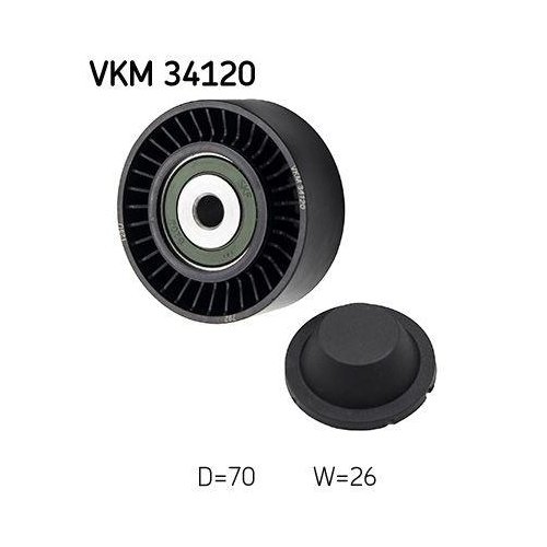 Обводной/направляющий ролик поликлинового ремня SKF VKM 34120, фото №2