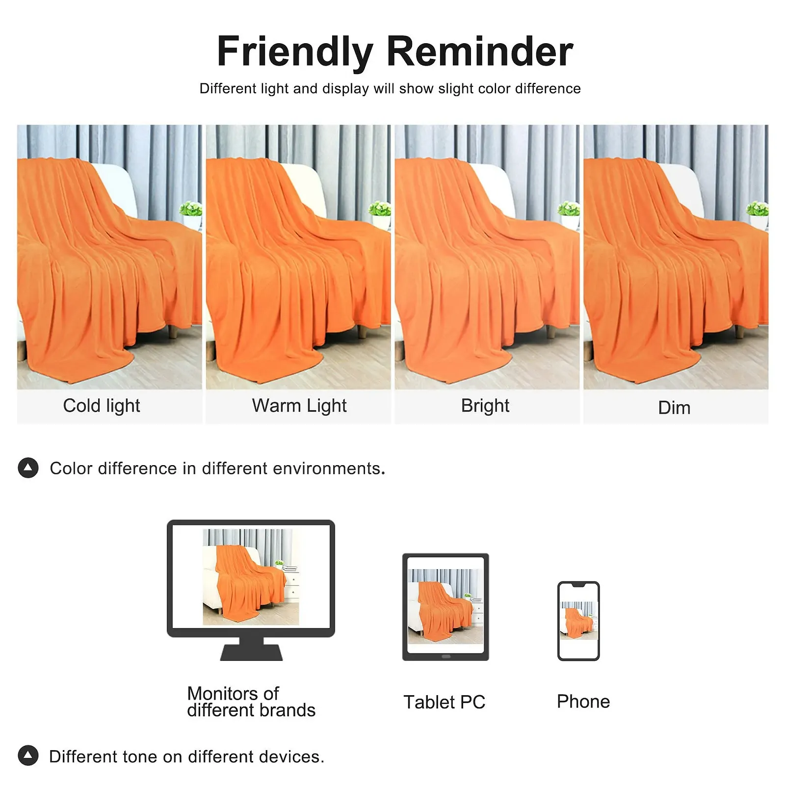 Покрывало sourcing map Плюшевое оранжевый, 150 x 200 см, фото №7