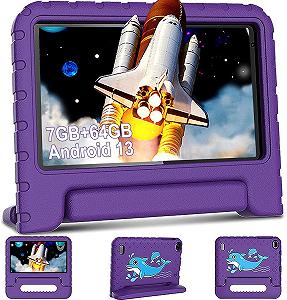 Детский планшет 7" Aocwei X300 4+3/64Gb 4 ядра Android 13 Черный - Фото 1